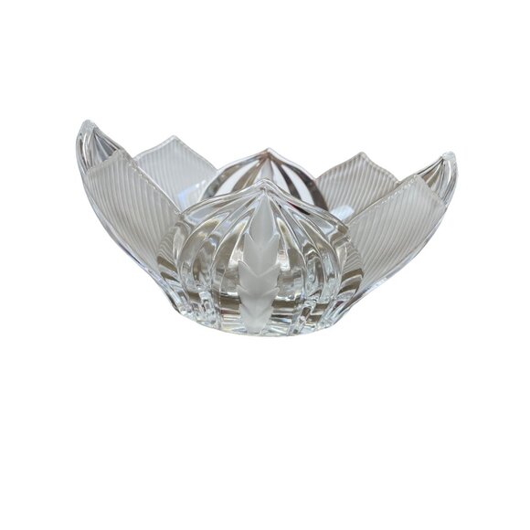 Crystal glass decorative lotus shaped floral glass bowl 8x6x4 SKU 9150 - Picture 3 of 10